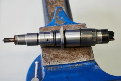 At the stand, the process of checking the operability and wear, the operation Stock Photos