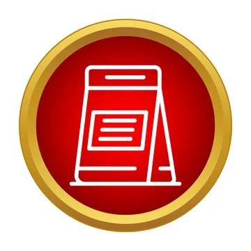 Stand up product packaging icon on red background Stock Illustration
