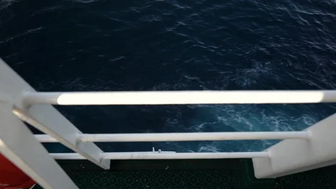 Stand at the Railing - View down to the sea Video stock 111805053