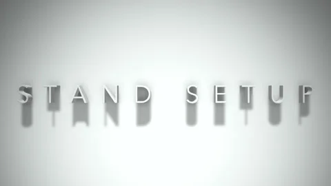 Stand setup 3D title animation with shadows on a white background Stock Footage 297134771