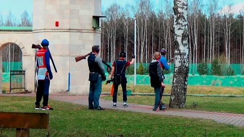 Stand shooting Stock Footage 75658581