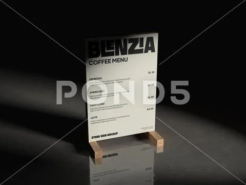 Stand Sign Table Tent Menu Mockup Modello PSD