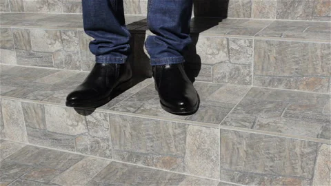 Stand on the stairs of a man Stock Footage 96673477