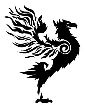 Stand up strong fire bird Stock Illustration