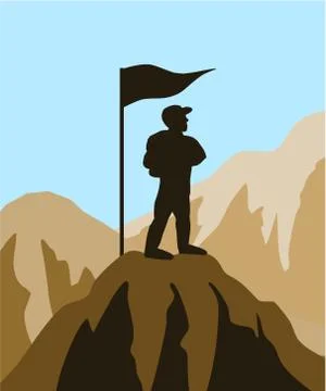 Stand on top Stock Illustration