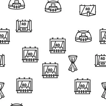 Stand trade show event booth vector seamless pattern Stock Illustration