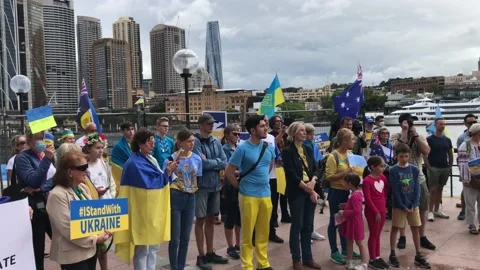 Stand with Ukraine protest Stock-Footage 172398645