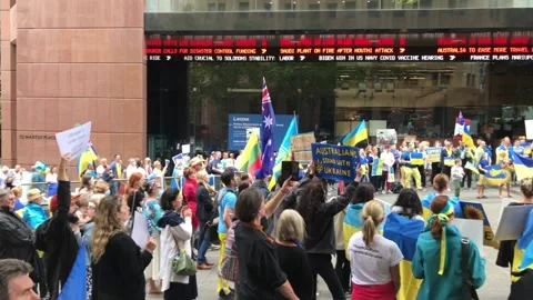 Stand with Ukraine protest Stock Footage 172400009
