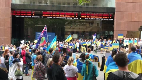 Stand with Ukraine protest Video stock 172403199