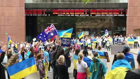 Stand with Ukraine protest Video stock 172403767
