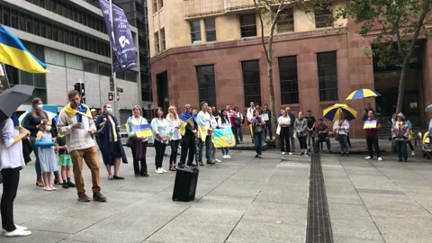 Stand with Ukraine protest Video stock 172424669