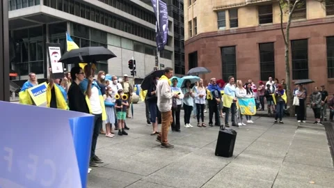 Stand with Ukraine protest Stock Footage 172424670