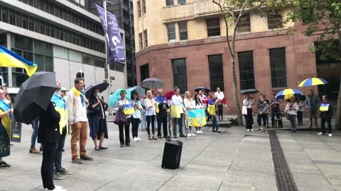 Stand with Ukraine protest Video stock 172424792