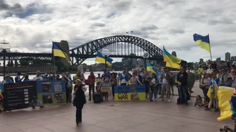 Stand with Ukraine protest 스톡 동영상 173673355