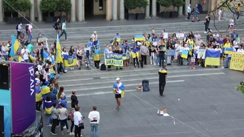 Stand with Ukraine rally Stock Footage 194464501