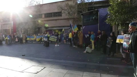 Stand with Ukraine rally Video stock 197053697
