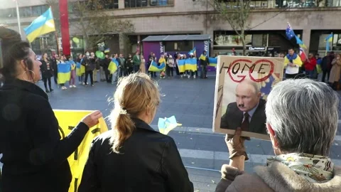 Stand with Ukraine rally Stock-Footage 197053699