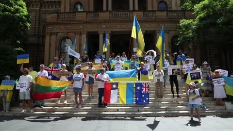 Stand with Ukraine rally Stock-Footage 232912143