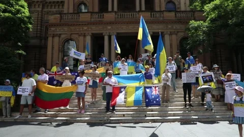 Stand with Ukraine rally Video stock 232912235