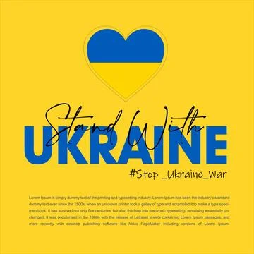 Stand With Ukraine. Stand and Support with Ukraine. Vector illustration. Stock Illustration