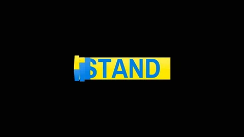 Stand With Ukraine - text animation. Support Ukraine Tex Animation Background Stock Footage 173738055