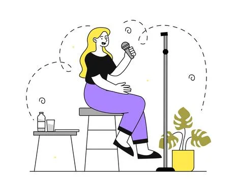 Stand up woman vector simple Illustrazione stock
