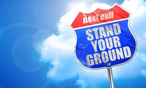 Stand your ground, 3D rendering, blue street sign イラスト素材