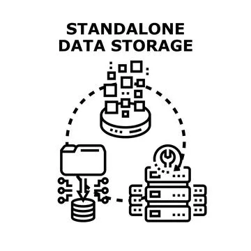 Standalone data storage concept vector illustration Illustrazione stock