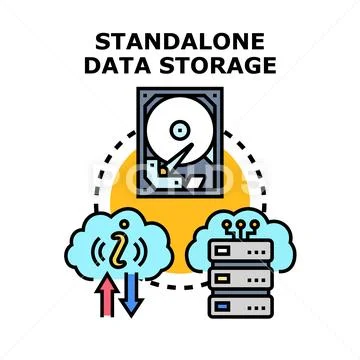 Standalone data storage connecting cloud computing systems イラスト素材