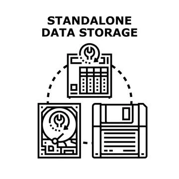 Standalone data storage data backup and recovery concept イラスト素材