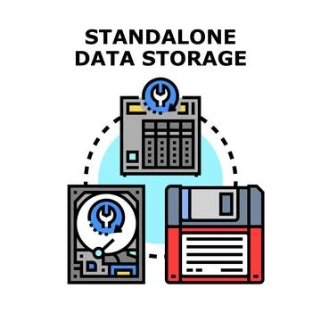 Standalone data storage data backup and recovery concept Stock Illustration