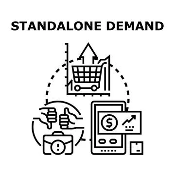 Standalone demand concept with market analytics and consumer behavior Stock Illustration