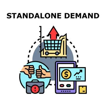 Standalone demand concept with market analytics and consumer behavior Stock Illustration