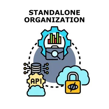 Standalone organization operating, managing data, ensuring security 库存插图