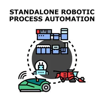 Standalone robotic process automation concept illustration Stockillustratie