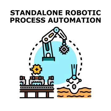Standalone robotic process automation system concept vector Stock Illustration