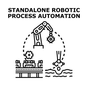 Standalone robotic process automation system concept vector Stock Illustration