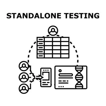 Standalone testing concept for software development process Stock Illustration