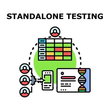 Standalone testing concept for software development process Stock Illustration