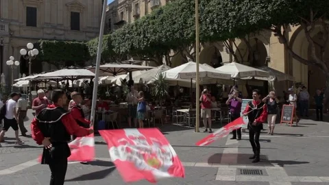 Standard bearers perform during historic ceremonial parade Stock Footage 82108175