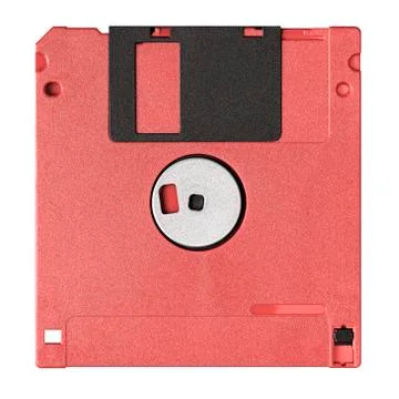 Standard blue floppy disk isolated on white background. Stock Photos