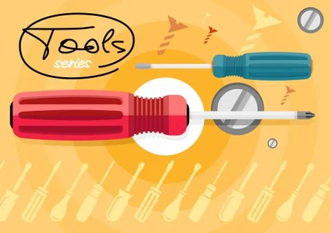 Standard cabinet tip screwdriver, turn-screw Stock Illustration