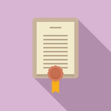 Standard certification icon flat . Policy quality Stock Illustration