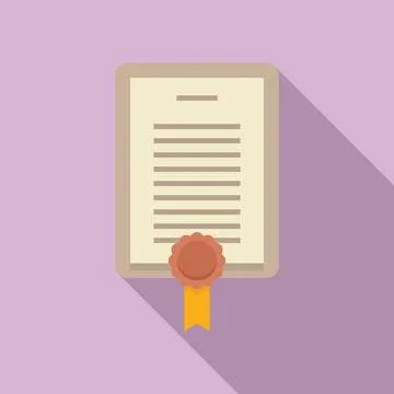 Standard certification icon flat vector. Policy quality Stock Illustration