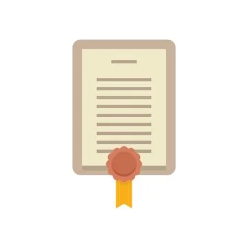 Standard certification icon flat vector. Policy quality Stock Illustration