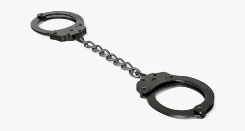 Standard Chain Handcuffs Black Metal 3D Model