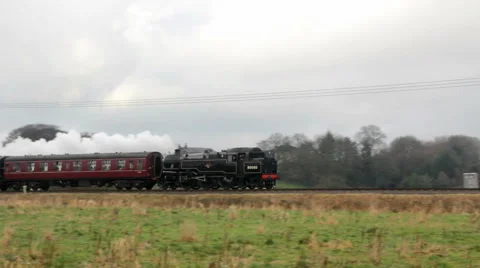 Standard class 4 steam train 80080 on East Lancashire Railway Stock Footage 41916653