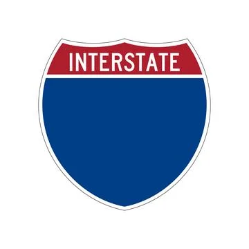 Standard Clear Interstate Highway Road Sign 스톡 일러스트