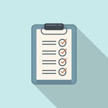 Standard clipboard icon flat . Policy quality Stock Illustration