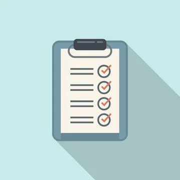Standard clipboard icon flat vector. Policy quality Stock Illustration